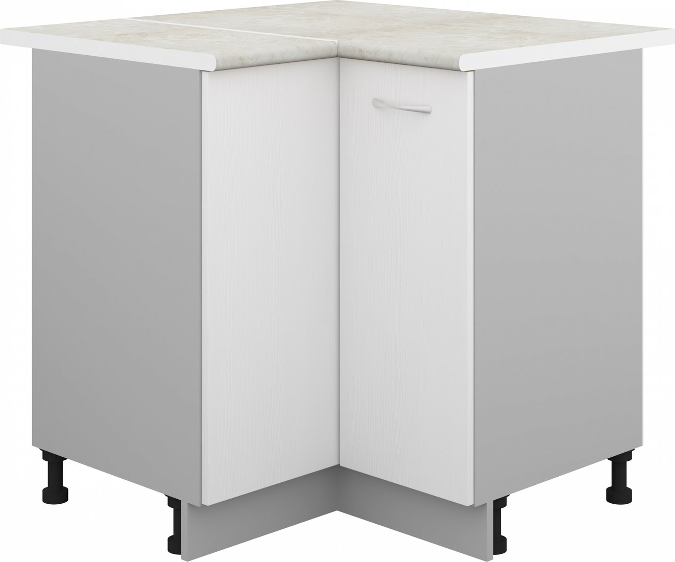 

Шкаф напольный Кортекс-мебель Корнелия Лира НШУ угловой (белый/королевский опал)