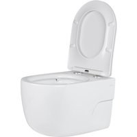 Унитаз подвесной Roxen Porto в комплекте с инсталляцией StounFix Dual Fresh 6 в 1 968478 (кнопка: брашированное золото)