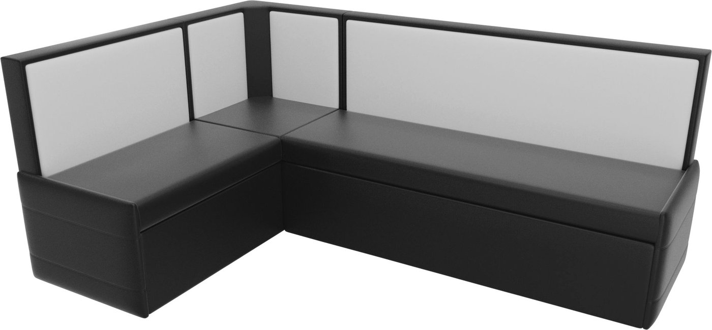 

Угловой диван Лига диванов Кристина 55 левый 59091 (экокожа, черный/белый)