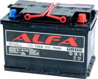 Автомобильный аккумулятор ALFA Hybrid 75 R (75 А·ч)