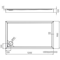 Душевой поддон Omnires Camden 90x120 (правый)