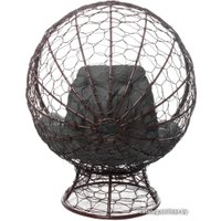 Кресло M-Group Кокос на подставке 11590209 (коричневый ротанг/серая подушка)