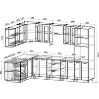 Готовая кухня Интерлиния Мила Gloss 1.88x3.0 левая (графит софт/графит софт/травертин серый) в Могилеве