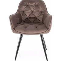 Стул с подлокотниками Signal Cherry Velvet Bluvel 38 (капучино/черный)