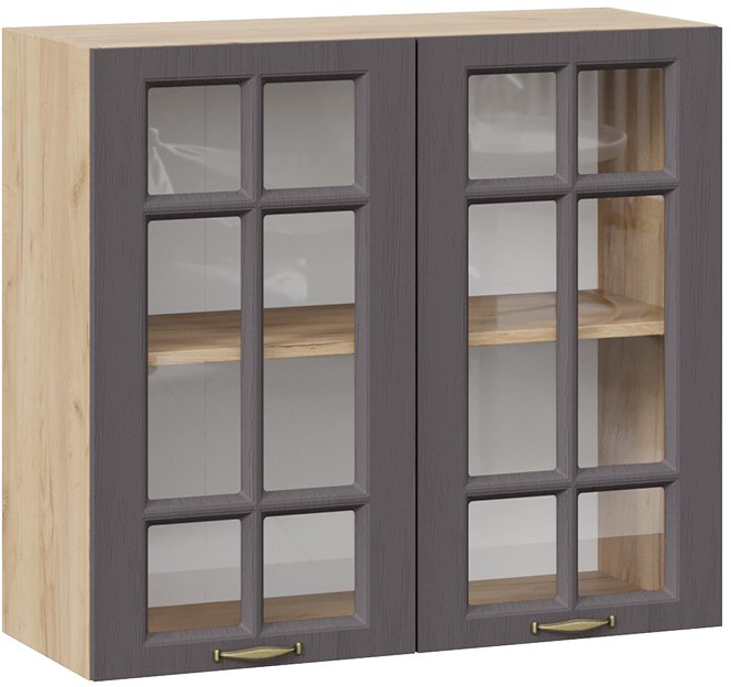 

Шкаф навесной Трия Лина 1В8С (дуб крафт золотой/графит)