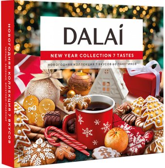Черный чай DALAI Новогодняя коллекция 7 вкусов 60 шт