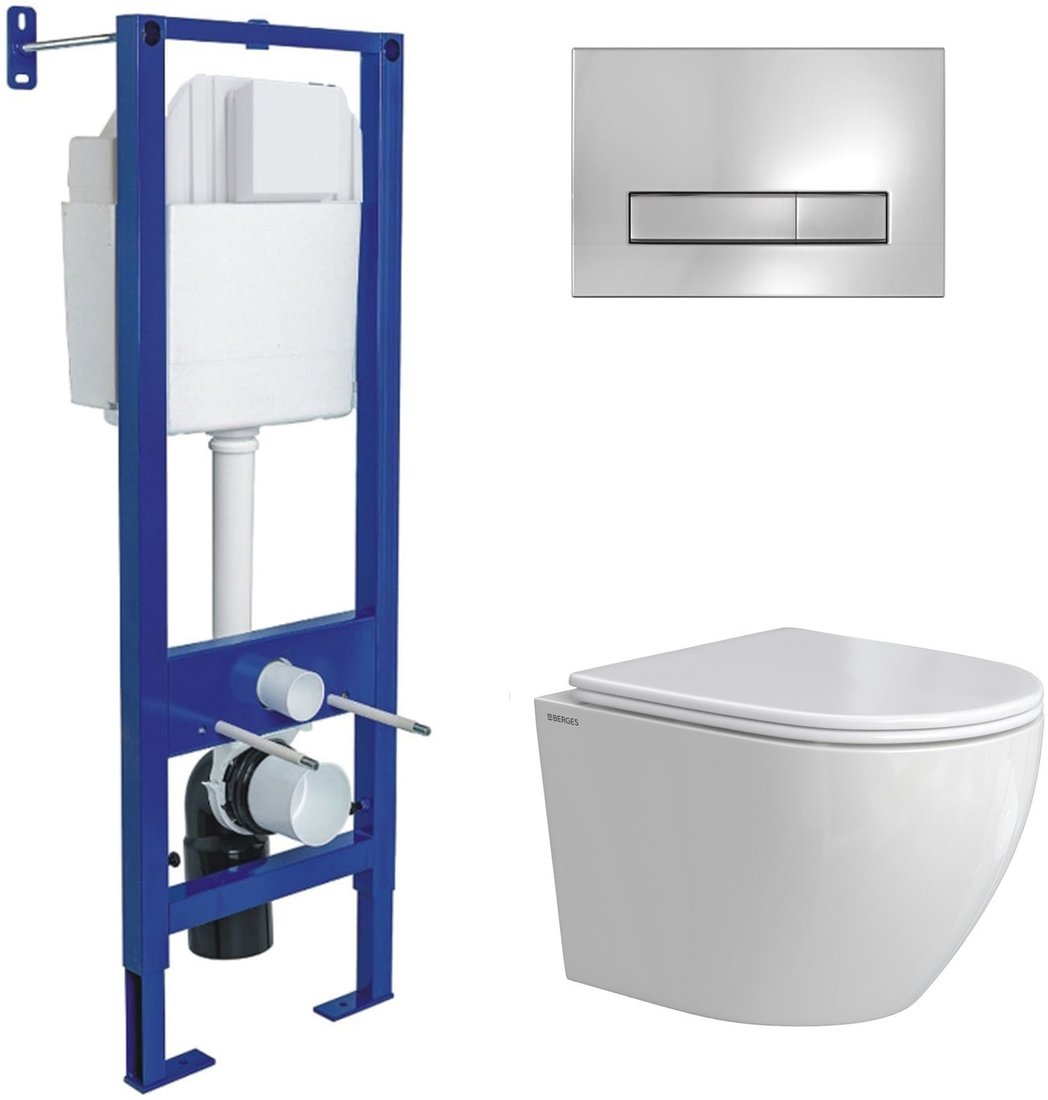 Унитаз подвесной Berges Wasserhaus Okus Rimless 043392 (с сиденьем)
