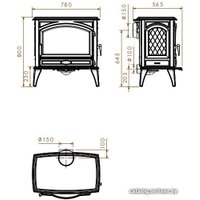 Свободностоящая печь-камин Dovre 760 WD (черный)