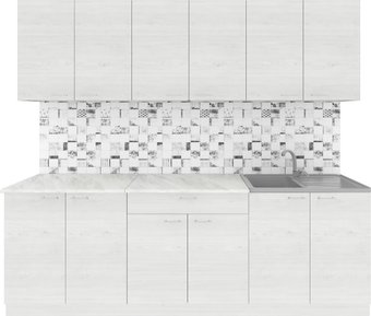 Готовая кухня Агута Альфа 2.4 (скандинавское дерево/скандинавское дерево/этория)