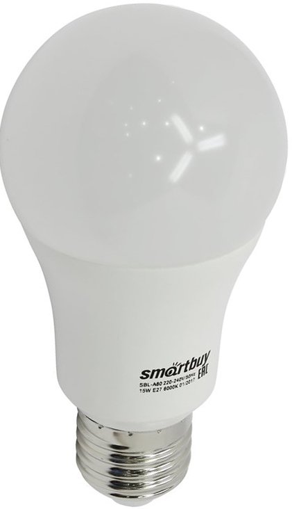 

Светодиодная лампочка SmartBuy A60 E27 15 Вт 6000 К [SBL-A60-15-60K-E27]