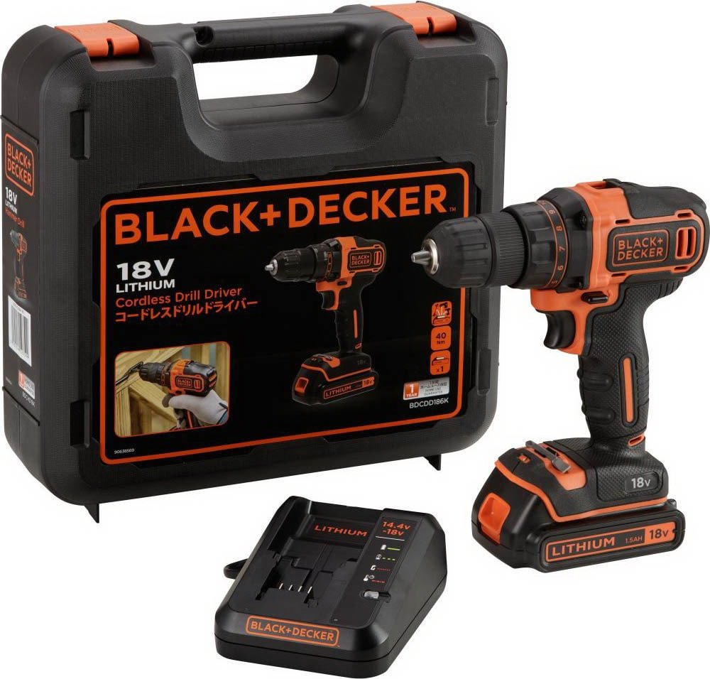 

Дрель-шуруповерт Black & Decker BDCDD186K1B (с 2-мя АКБ)