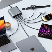 Сетевое зарядное Satechi 200W USB-C 6-Port GaN Charger ST-C200GM-EU