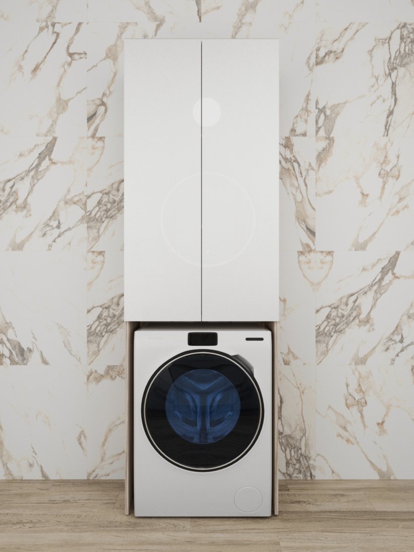 

Style Line Шкаф-пенал для ванной Монако 68см для СМ ЛДСП+Лакобель