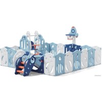 Игровой манеж UNIX kids SUPREME Space 200x240 Blue с качелями