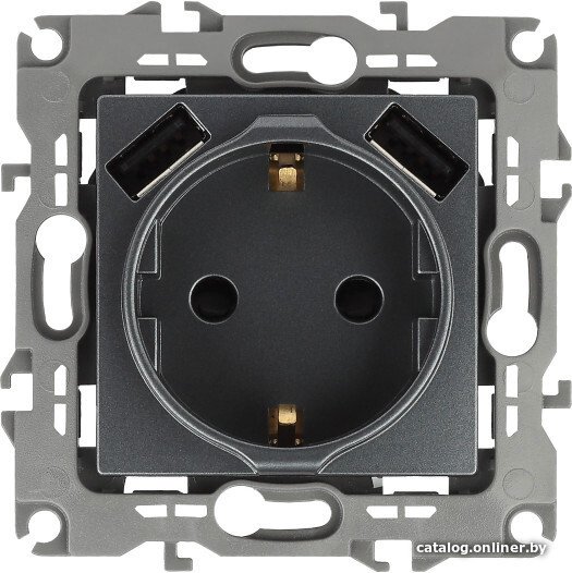 Розетка USB ЭРА 12-4109-12 Б0047846 (графит)