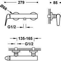 Душевой гарнитур  Tres Fuji 28116701NM