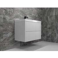  Symbolite Тумба под умывальник Стокгольм 80 Classic Push 2 ящика + Andrea Classic 80x45x15.4 (подвесная, белый рифленый софт) в Барановичах