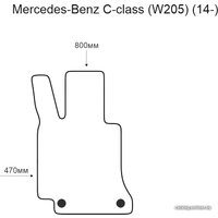 Коврик для салона авто Alicosta Mercedes-Benz C W205 14- (вод., ЭВА 6-уг, черный)