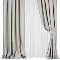 Комплект штор Mio Tesoro Blackout 300x250 + Гардина Вуаль 300х250 (светло-серый/кремовый)