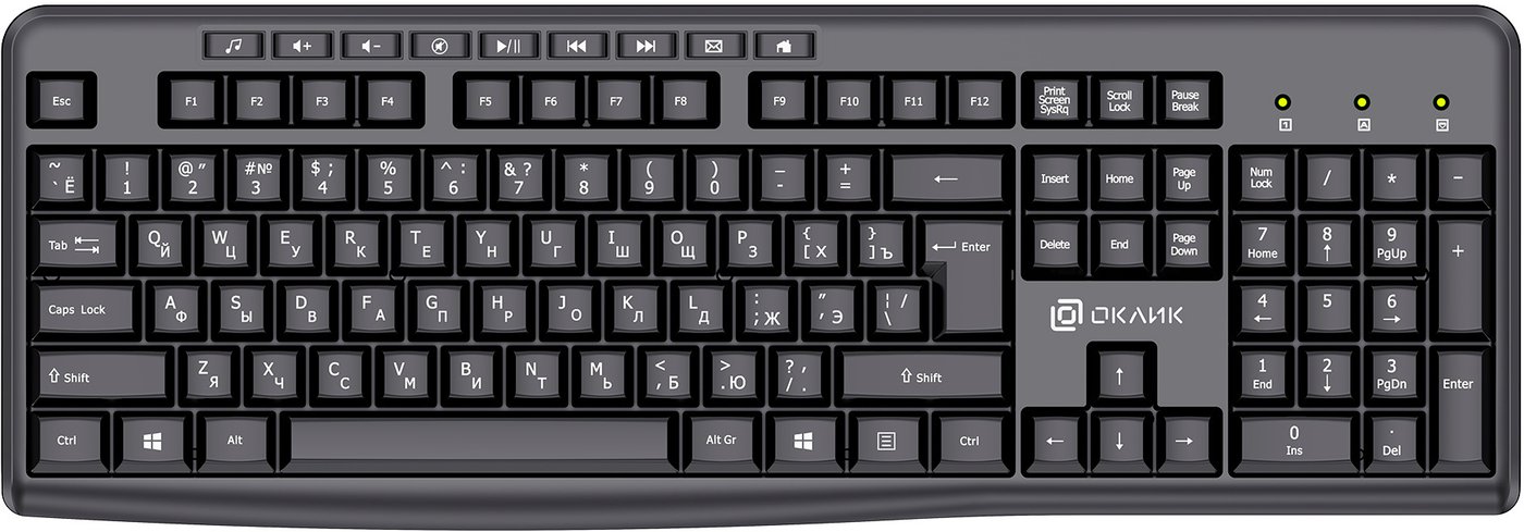

Клавиатура Оклик K225W (черный)