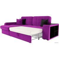 Угловой диван Лига диванов Брюссель 29389 (левый, микровельвет, фиолетовый)