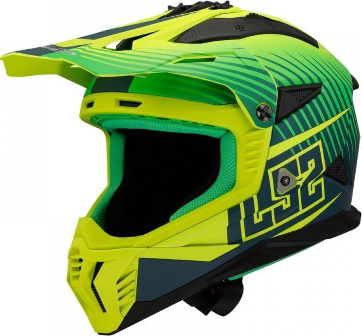 Мотошлем LS2 MX708 Fast II Duck (M, Green H-V Yellow)
