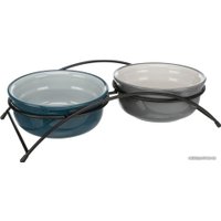 Миски на подставке Trixie 24535 (серый/бирюзовый)
