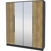 Шкаф распашной Интерлиния Концепт Тренд КТ-Ш4(з) (антрацит/дуб вотан)