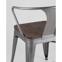 Стул с подлокотниками Stool Group Tolix ARM wood c подлокотниками (серебристый)