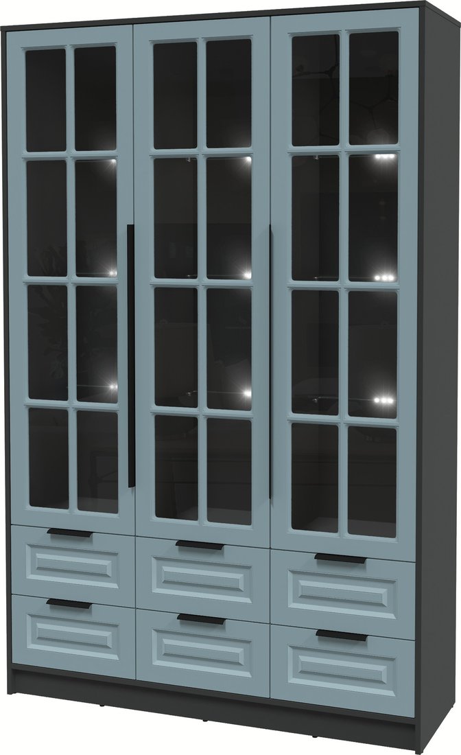 

Шкаф-витрина Интерлиния Концепт КТ-ШВ3 с подсветкой Деко (антрацит/океан)