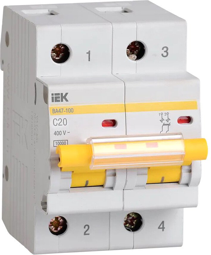 

Выключатель автоматический IEK ВА 47-100 20А 2P 10кА С MVA40-2-020-C