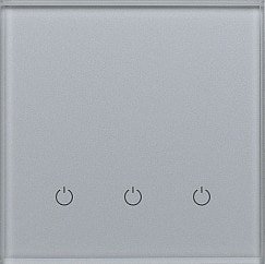 Беспроводной выключатель DeLUMO Senso трехканал. сенсорный 9006 (серый металлик)