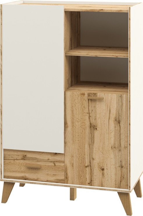 

Шкаф распашной Elva Нодо NEM01HS-2D1S-810/400/1320 (01) (дуб вотан/белый)