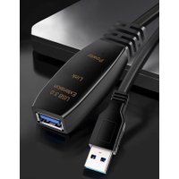 Кабель USBTOP USB Type-A - USB Type-A, с усилителем-репитером USB3.0 (15 м, черный)