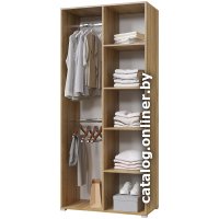 Шкаф распашной Горизонт Лайт 900 (белый/крафт золотой)