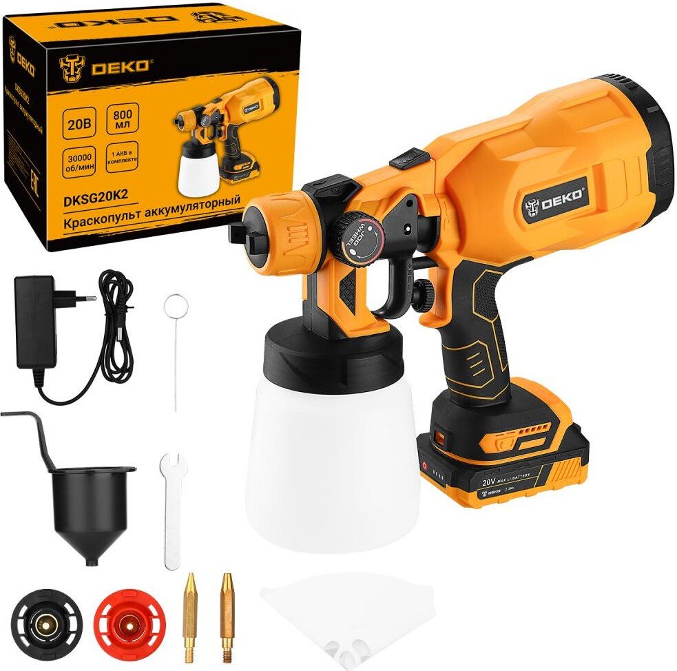 

Краскораспылитель Deko DSG20K2 084-0012 (с 1-им АКБ)