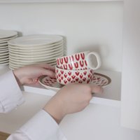 Блюдо AksHome Love Print 11x6 (красный принт) в Могилеве