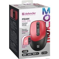 Мышь Defender Feam MM-296 (черный/красный)