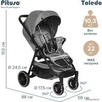 Коляска прогулочная «книга» Pituso Toledo EVA (серый/металлик)