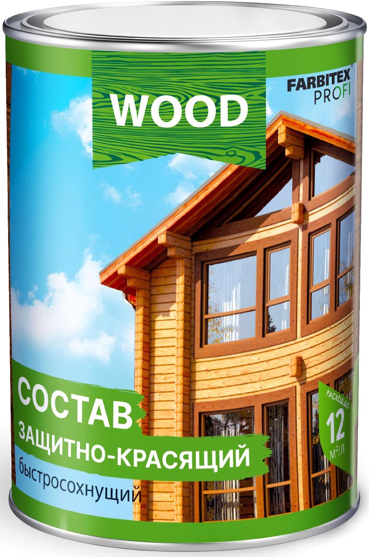 

Пропитка Farbitex Profi Wood Состав защитно-красящий быстросохнущий 0.75 л (рябина)