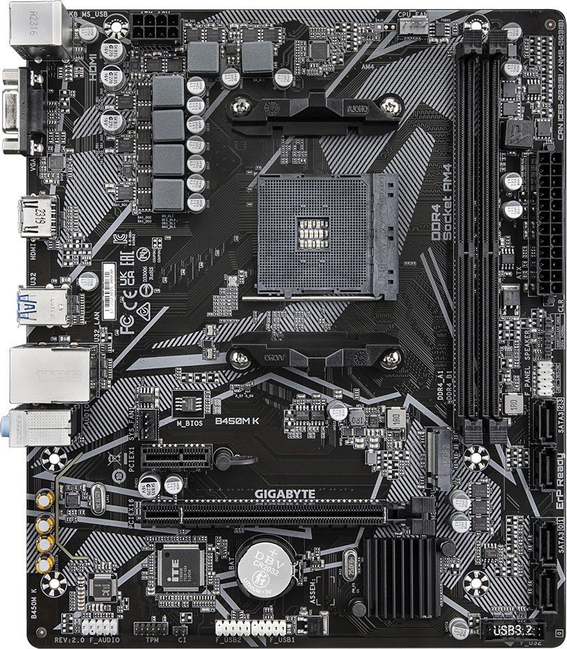 

Материнская плата Gigabyte B450M K (rev. 2.0)
