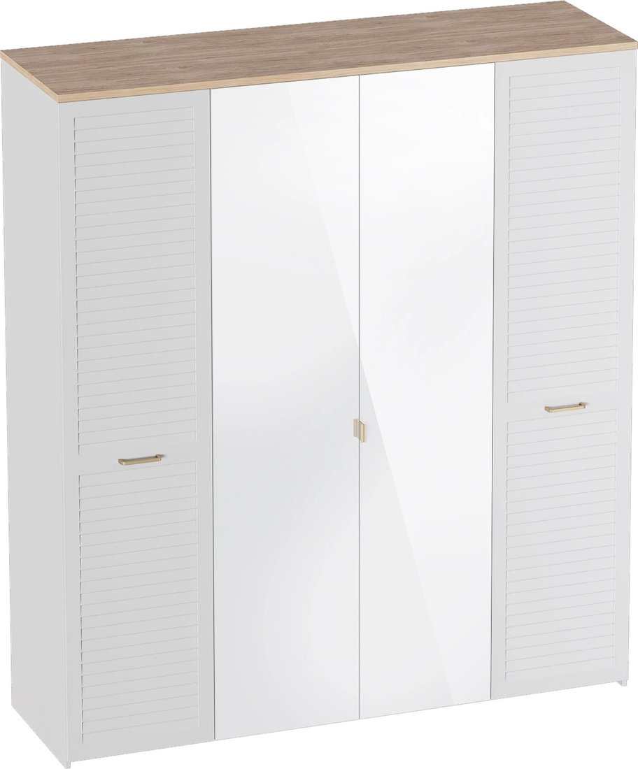 

Шкаф распашной Мебельград Гавана 4-хстворчатый 185.4x54.4x223 (дуб светлый натуральный/белый аляска/белый матовый)