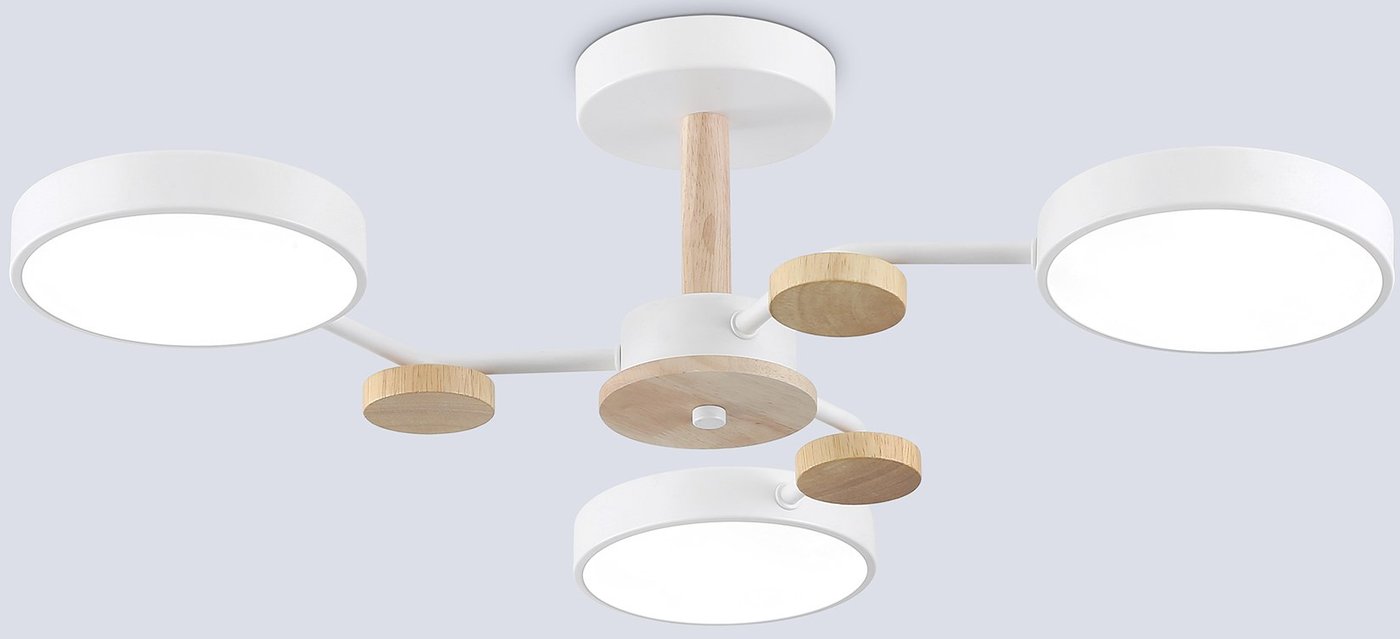 

Подвесная люстра Ambrella FL4855/3 WH/WD (белый/дерево)
