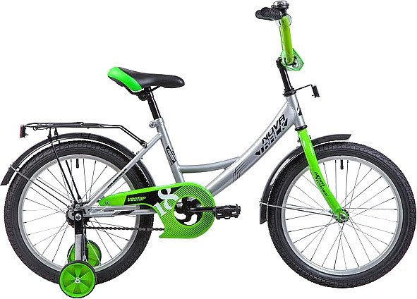 

Детский велосипед Novatrack Vector 18 (серебристый/зеленый, 2019)