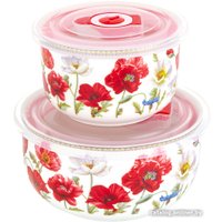 Набор салатников Elan Gallery Маки 420500