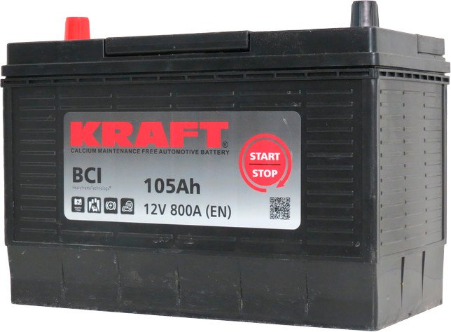 

Автомобильный аккумулятор KRAFT 105 L+