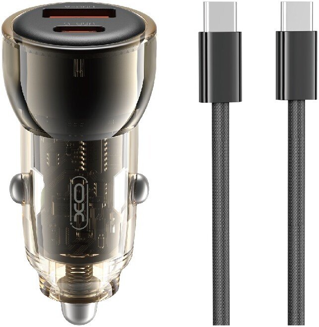 Автомобильное зарядное XO CC60 USB Type-C (черный)