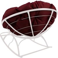 Кресло-качалка M-Group Папасан 12710102 (белый/бордовая подушка)