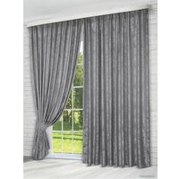 Комплект штор ИП Романович Е.Ю. Мрамор на ленте 2x2.5 м (темно-серый, 2 шт)