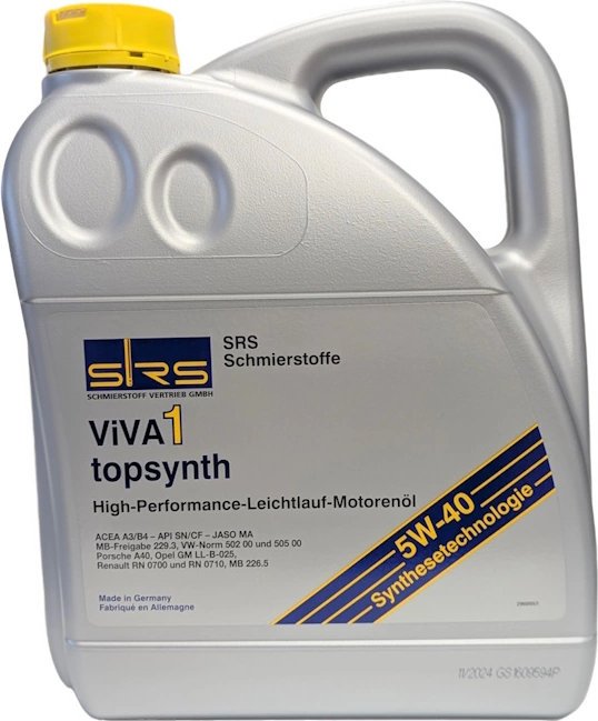 

Моторное масло SRS Viva 1 topsynth 5W-40 4л